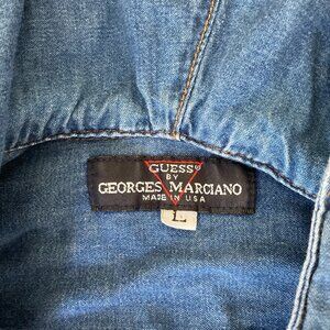 GUESS by Georges Marciano, flannel hoodie, made in USA, 80's 90's authentic